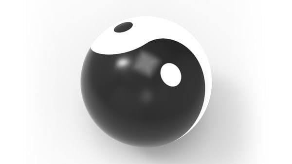 El símbolo del yin y yang se llama taijitu y se representa como un círculo dividido por una línea curva que separa un lado negro de otro blanco, con inserciones circulares de su opuesto en cada uno de los lados