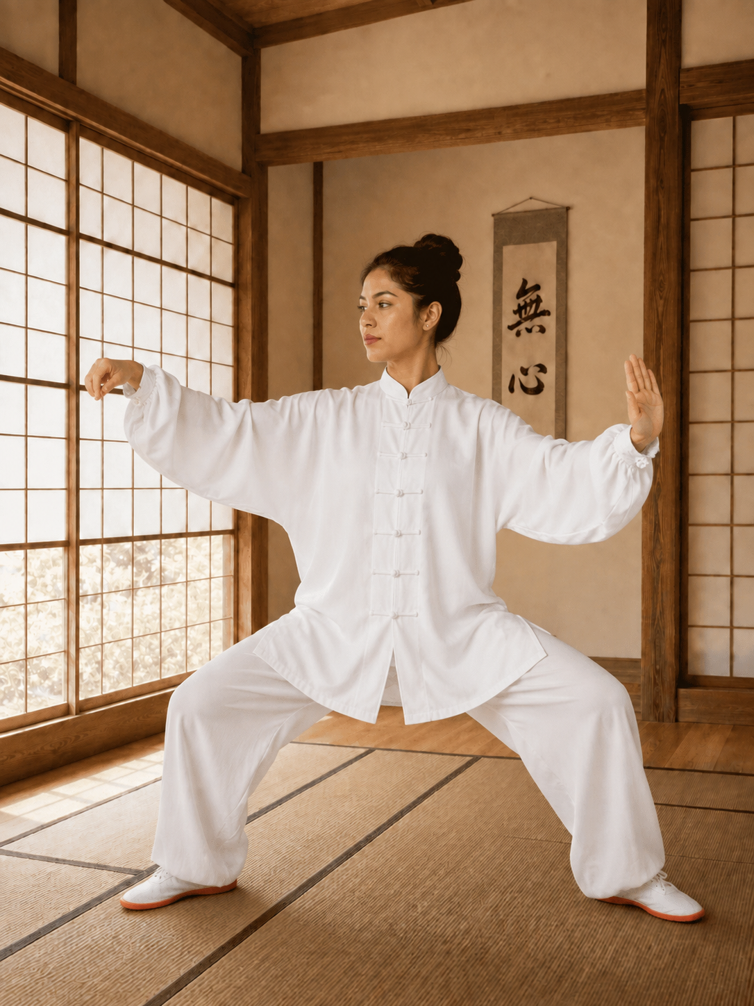 Uniforme tai chi y chi kung algodón blanco